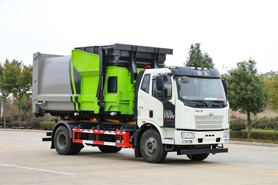 8-12方勾臂垃圾車-國(guó)六解放J6勾臂車大型套臂8-12方勾臂式垃圾車